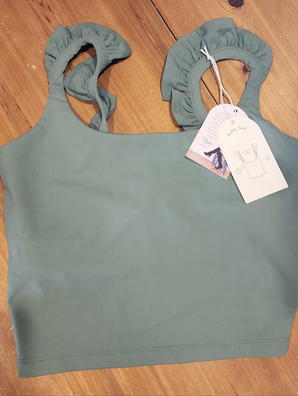 Blogilates Ruffle Tank Hedge Green - Picture 5 of 5
